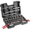 Top Tools Klucze 1/4", 1/2" lizdinių raktų rinkinys, 47 vnt.