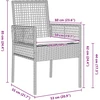 Lauko baldų komplektas Sodo valgomojo komplektas 3 vnt. Šviesiai pilka poliratanas