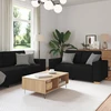 Sofa 3 vnt. Juoda Lino mišinio audinys