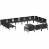 Sodo Sofų Rinkinys su pagalve 14 pcs Juoda Plienas