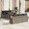 Sodo Sofų Rinkinys 7 vnt. Pilka Poli ratanas