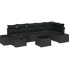 Sodo Sofų Rinkinys 8 vnt. Juoda poliratanas