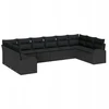 Sodo Sofų Rinkinys 10 vnt. Juoda poliratanas