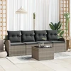 Sodo Sofų Rinkinys 5 pcs 4-Seater Pilka poliratanas