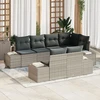 Sodo Sofų Rinkinys 7 vnt. Šviesiai pilka poliratanas