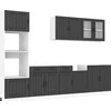 Virtuvinių spintelių komplektas, 7 dalių, Kalmar, juoda
