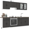 Virtuvinių spintelių komplektas, 8 dalių, Kalmar, juoda