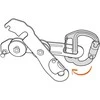 Rock Empire Petzl M042AA00 laipiojimo karabinas, užrakinamas, D formos, aliuminio, pilkas, 1 vnt.