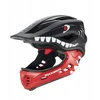 Rockbros TT-32005 „Shark“ vaikiškas dviračio šalmas su nuimamu antgaliu, M dydis (54-58) - Juodas
