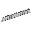 Rockforce Socket rinkinys 12 vnt. 1/2" (6 taškų) (10-19,22,24 mm) ant juostelės