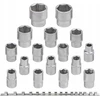 Rockforce Socket rinkinys 16 vnt. 1/2 colio (6 taškų) (10-19,21,22,24,27,30,32 mm) ant juostelės