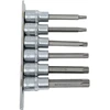 "Rockforce" TORX antgalių-bitų rinkinys 1/2'' 6 dalių (T30-T60, L-100mm)
