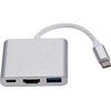 RoGer Multimedia Adapteris Type-C prie HDMI (4K @ 30Hz, 1080P @ 60Hz) + USB 3.0 Sidabrinis