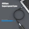 RoGer PD24VB USB-C 4.0 kabelis su voltmetru PD240W / 40Gbps / 8K60Hz / 1m
