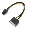 „Roger SAPCIE6P“ 15 kontaktų SATA maitinimo į 6 kontaktų PCIe adapterio kabelis GPU / 20 cm