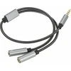 RoGer SP35Y Garso adapteris / Skirstytuvas 2x 3,5 mm stereo + mikrofonas / 4 kontaktų