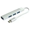 RoGer USB-C HUB 3xUSB2.0 / 1xUSB3.0 5Gbps / sidabrinis