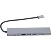 „RoGer“ USB-C šakotuvas 8in1 su USB-C PD / USB 3.0 x2 / RJ45 / HDMI / SD / TF kortelių skaitytuvu