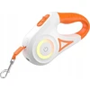 Rojeco Dog automatinis pavadėlis LED 5 m (balta ir oranžinė)