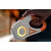 Rojeco Dog automatinis pavadėlis LED 5 m (balta ir oranžinė)