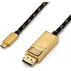 Roline Kabelis adapteris GOLD USB C tipas - DisplayPort, v1.2, M/M, 1 m