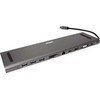 Roline prijungimo stotis ROLINE kelių prievadų prijungimo stotis USB 3.2 Gen 2 Type C, 4K HDMI/Mini DP, VGA, USB, Kaartlezer, PD, LAN, Audio
