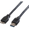 „Roline USB-A“ – „microUSB“ USB laidas, 2 m, juodas (JAB-809445)