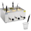 Royal Catering makaronų gaminimo aparatas, viryklė makaronams ir koldūnams virti su bain marie, 3 kameros su čiaupais