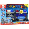 Lean Toys Išplečiamas žaislinis garažo rinkinys lagamine su policijos šviesomis, 56x23x18 cm