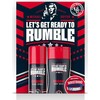 Rumble Men „Legend“ rinkinys dezodorantams ir kūno purškikliui (150 ml) bei dušo želei (250 ml).