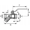 Rutulinis vožtuvas Ferro KFPZF1 VANDUO SU RANKENE 1/2 '' RIEŠŠTĖS, SU FILTRU IR DROSTELIU F-POWER // ZKWF-15-WW-R-FER-POWER