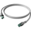 SACON DualBoot PushPull IP20 Komutacinis kabelis, Kat. 6A (EA klasė), pilka, 1 m