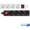 Galios juosta InLine ® F tipo maitinimo linija vokiškai 4 prievadas su jungikliu + vaikų saugos užraktas baltas 5m