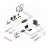 Šakotuvas AV Prezentacijos Sistema - LINDY HDBaseT Prezentacijos Sistema su Valdymo Klaviatūra, 4K@30Hz, HDMI, USB, Juoda