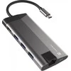 NATEC daugiaportinis „Fowler Plus“ USB-C šakotuvas, USB 3.0, 3x HDMI, 4K, USB-C, PD, RJ45, SD, Micro SD