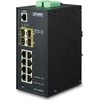 Šakotuvas Planet IGS-12040MT tinklo jungiklis Valdomas Gigabit Ethernet (10/100/1000) Juodas