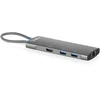 Digitus USB-C prijungimo stotis, 8 prievadų, universali, USB Type-C, pilka