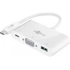 Goobay USB-C™ kelių prievadų adapteris VGA, PD, baltas – išplečia USB-C™ įrenginį su USB 3.0 ir VGA prievadu