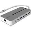 USB-C Dokavimo Stotis - LINDY DST-Mx Duo, USB-C Nešiojamojo Kompiuterio/MacBook Mini Dokų Stotis, PD 3.0 100W, USB 3.2 Gen 1, Gigabit Ethernet, Audio, Baltas