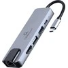 GEMBIRD A-CM-COMBO5-04 kelių prievadų adapteris C tipo USB 5in1 šakotuvas + HDMI + PD + LAN