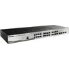 Šakotuvas D-Link DGS-1210-28/ME 28 prievadų Gigabit Metro Ethernet išmanusis jungiklis, 24x GbE, 4x SFP, be ventiliatoriaus