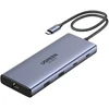Adapteris / Hub USB-C 10w1 Ugreen CM639, 2x HDMI, 2x USB, RJ45, SD/TF, PD 100W