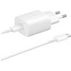 112803 EP-TA800EWE + EP-DA705BWE Samsung 25W Travel Charger + USB-C/USB-C Data Cable baltos spalvos be pakuotės