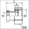 SANHA Purpurinis pusratis su ZW sandarikliu 22mm x 3 / 4 "(183592234)