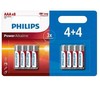 Philips Power Alkaline Baterija LR03P8BP/10, Rechargeable battery, AAA, Alkaline, 1.5 V, 5 year(s), Cd (cadmium), Hg (mercury), Pb (lead)