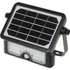LUX LED 5W, saulės energija varomas prožektorius su judesio jutikliu 500lm, IP65, 4000K, 2x1500mAh, juodas