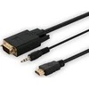 Kabelis Savio HDMI - D-Sub (VGA) + Jack 3.5mm 1.8m juoda (SAVKABELCL- 104)
