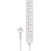Power strip Savio viršįtampių 5 lizdai 3 m baltos (SAVLZ- 09)