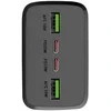 Fast charge power bank: 20,000 mAh, 2 USBs juodos spalvos