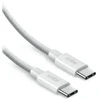 SBS USB-C do USB-C kabelis nylonowy 2m 100W balta (LACABLEBRDTCC2M100W)